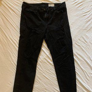 Cosmic Blue Love Ripped Black Skinny Jeans